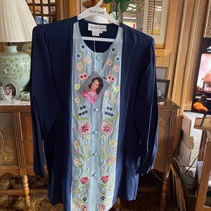 Diane Von Furstenberg navy blouse